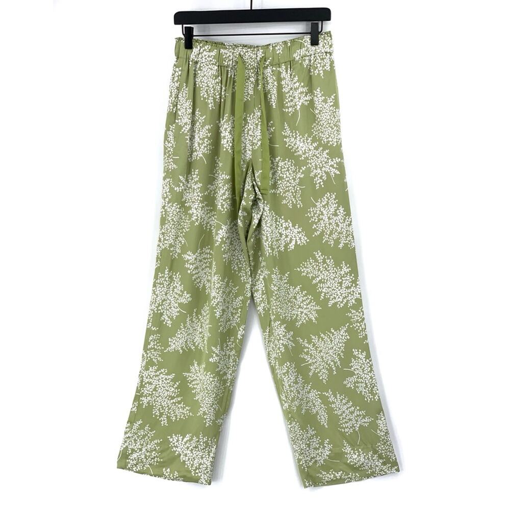 NWT REBECCA TAYLOR Arden Fern Pajama Pant Green White S
